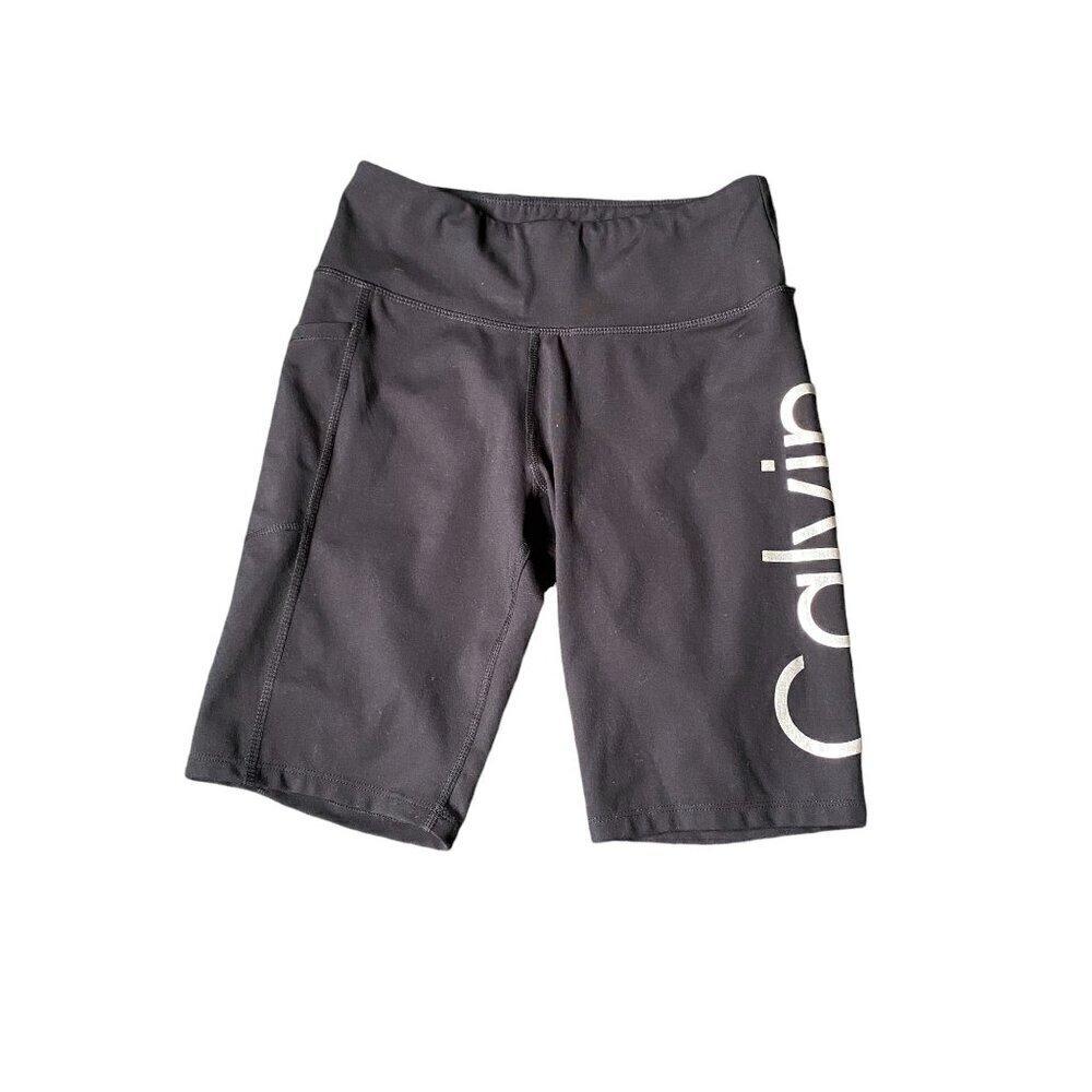Calvin Klein Performance High Waist Black White Bike Short Women's Size SMALL - Picture 2 of 5